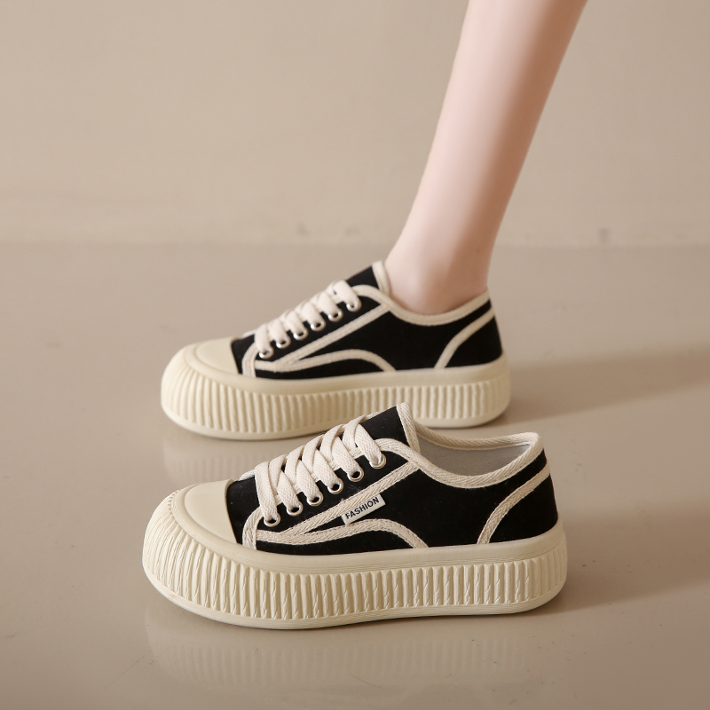 低帮圆头休闲交叉绑带舒适女鞋