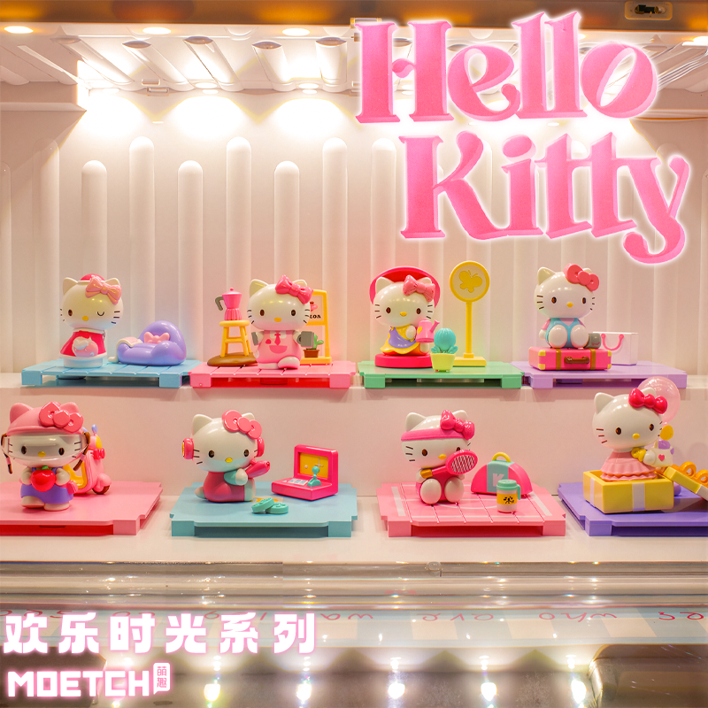 三丽鸥HelloKitty欢乐时光系列凯蒂猫展示盲盒手办公仔女生日礼物