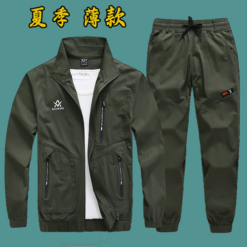 春夏纯棉套装耐磨工作服男装工装