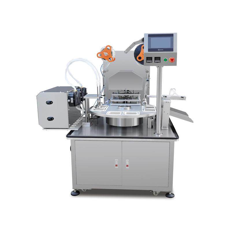 转盘年糕包装机封口机塑料杯自动卷膜封膜机全自动铝箔膜卷边