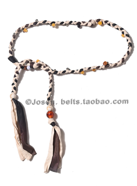 辣妹废土风手工编织组绳布条休闲时尚配裤子裙子布腰绳拼色腰带