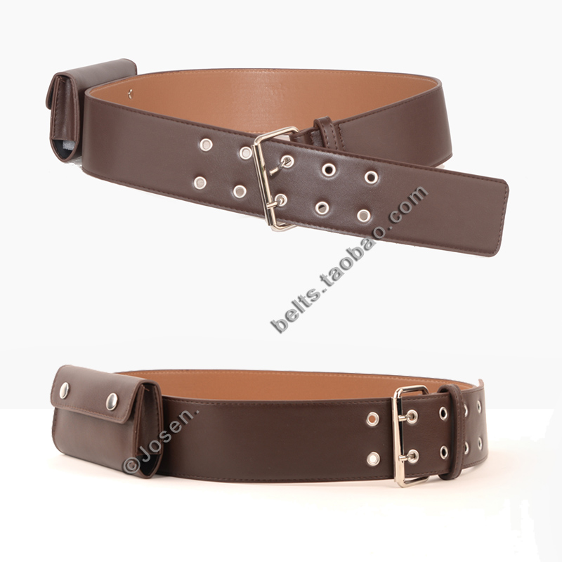 朋克复古风男女中性风麂皮绒/光面皮带配裤子裙子外套腰带腰包y2k