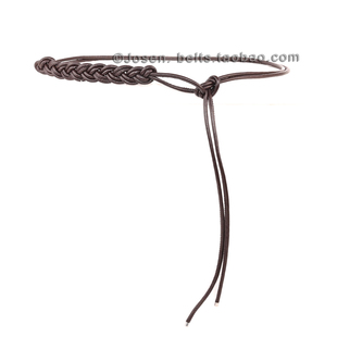 复古麻花手工编织女配饰皮绳搭裤子裙子外套韩版百搭皮质细腰带黑