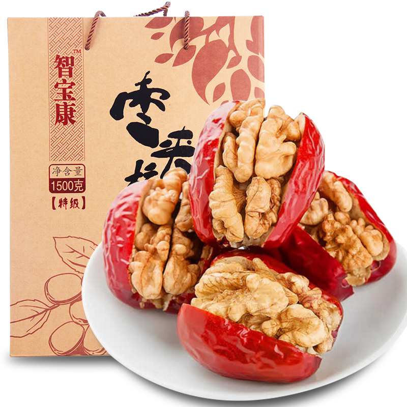 智宝康红枣核桃仁1500g无核