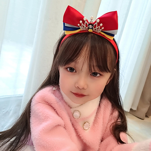 白雪公主发饰女童蝴蝶结皇冠发箍幼儿园宝宝礼物生日头箍