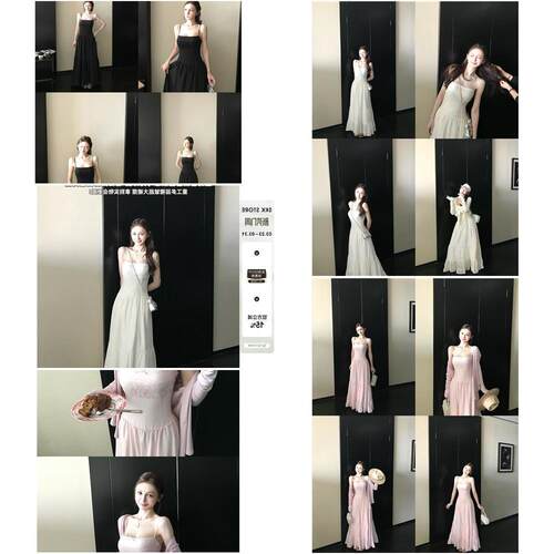 Skk Store 杜乐丽花园 天丝醋酸初恋仙女裙修身吊带连衣裙蛋糕裙