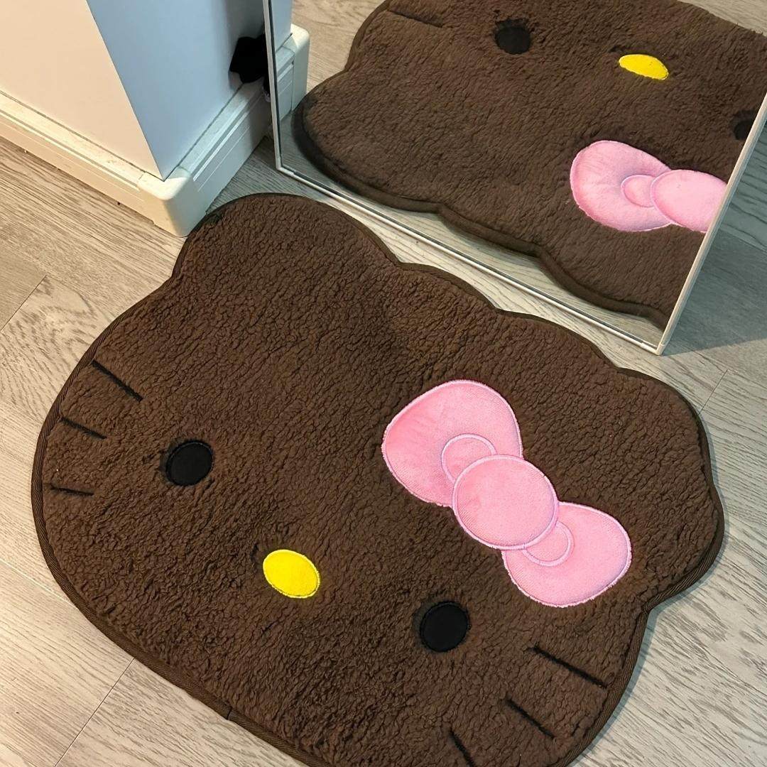 夏威夷黑皮hellokitty凯蒂猫地毯地垫可爱吸水毛绒浴室门口汽车垫