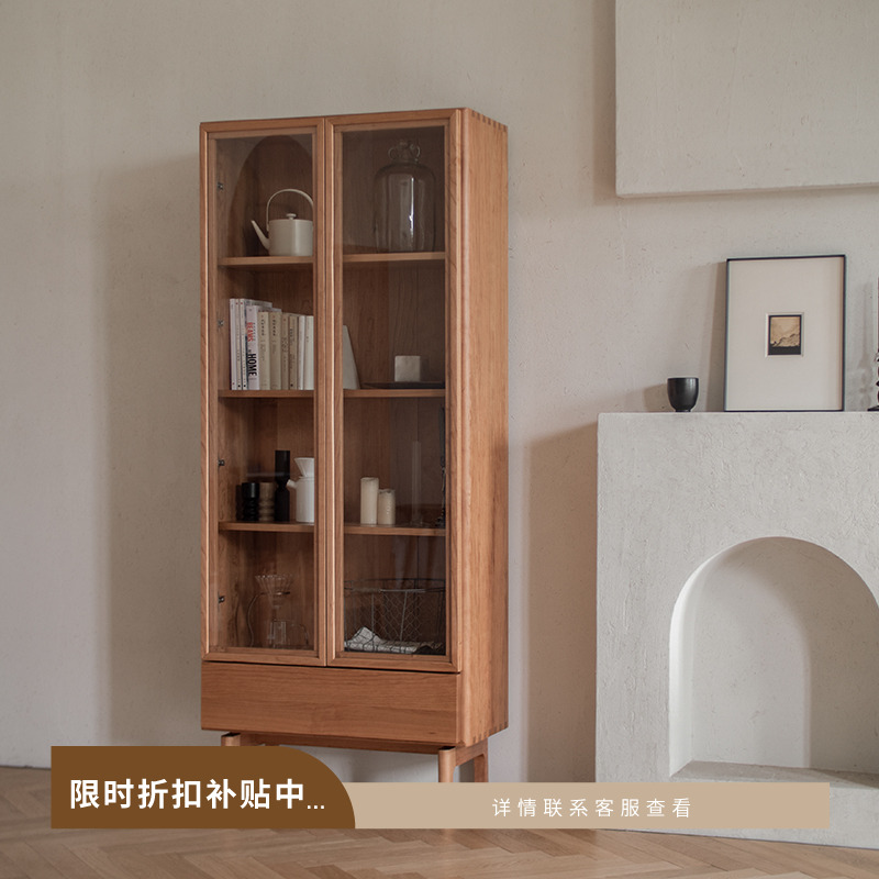 山隐造物黑胡桃全实木展示柜