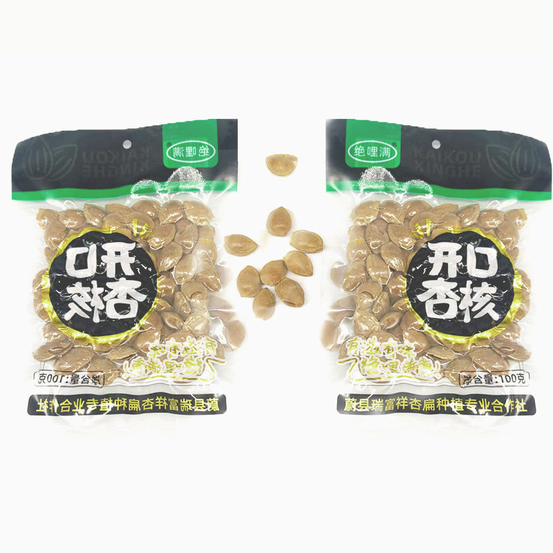 真空包装开口杏核坚果零食非巴旦木烘焙甜南杏仁片干果零食