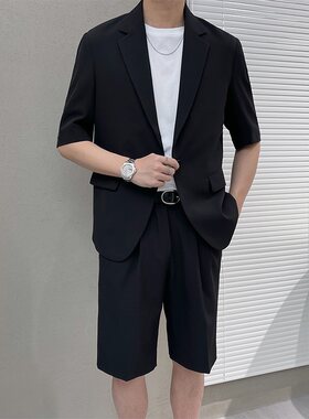 垂感休闲薄款宽松男士冰丝西装