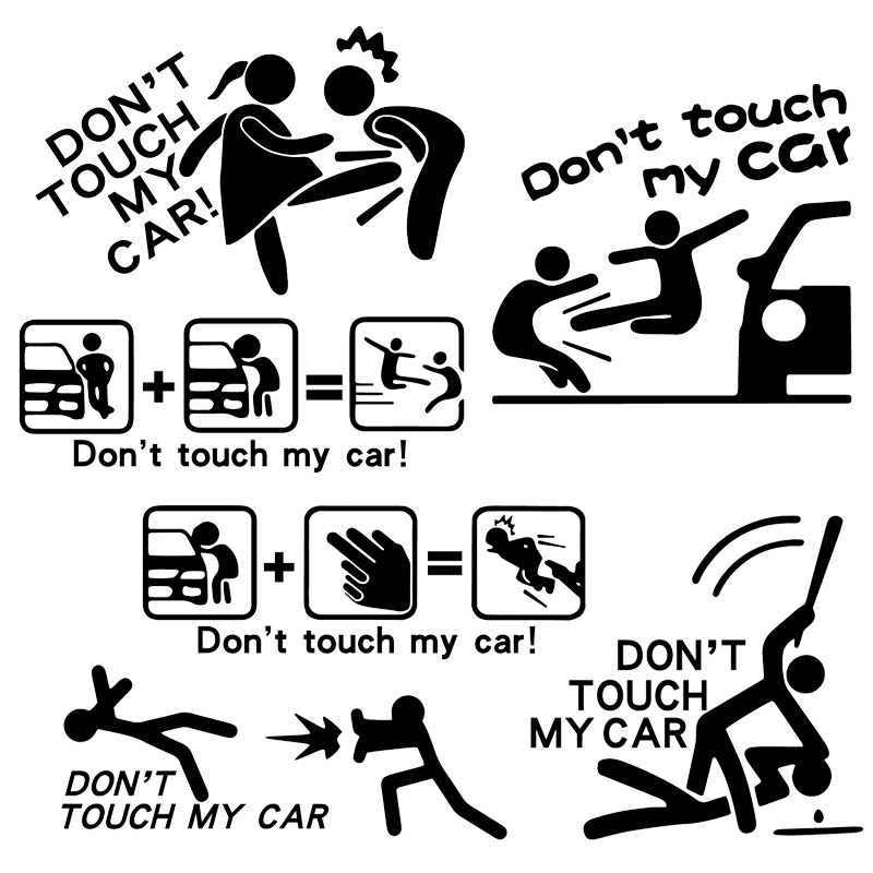 卓鹿 别碰我车不要动我的车反光防水警示贴 搞笑车身玻璃车尾贴纸