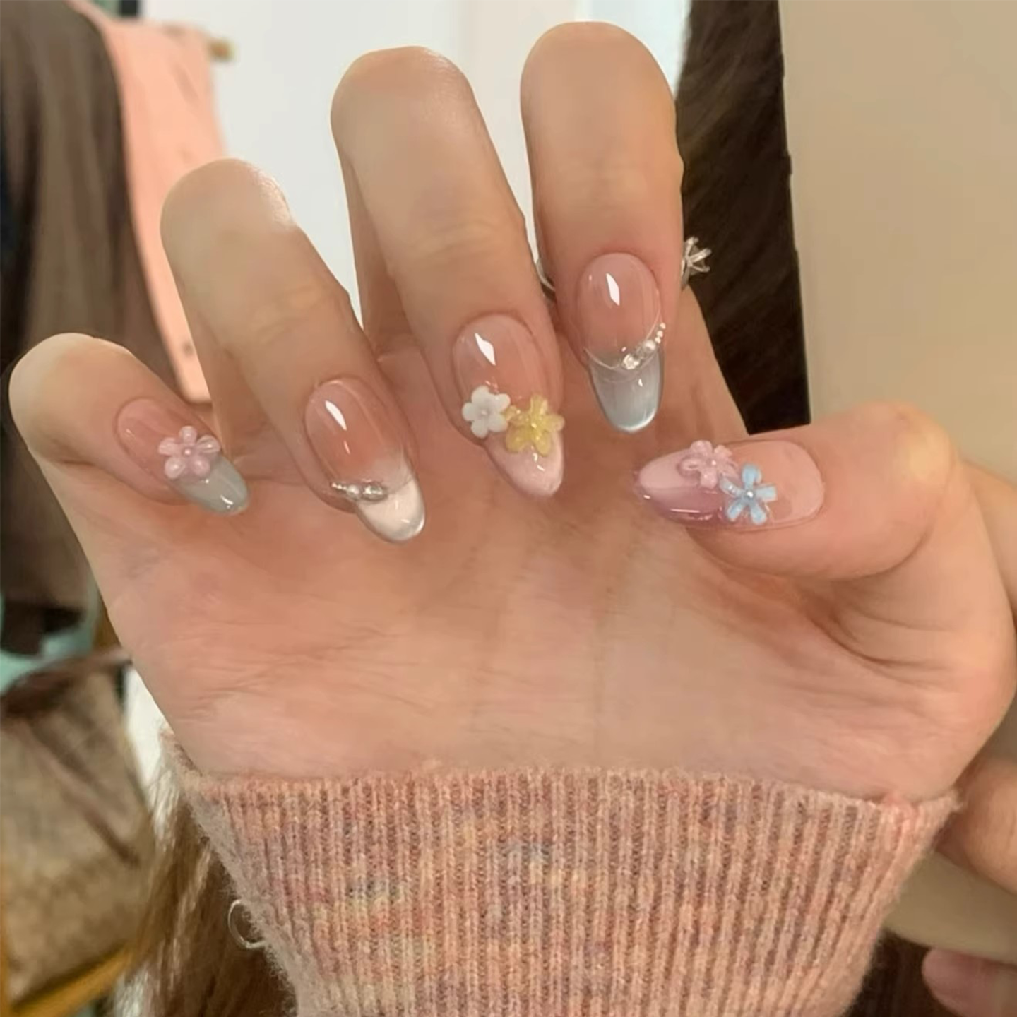 糖果冰花手工穿戴甲2026年新款显白高级感多巴胺五彩猫眼美甲贴片,彩妆/香水/美妆工具,穿戴甲/甲片,淘宝优惠券,粉丝福利购,淘宝优惠卷