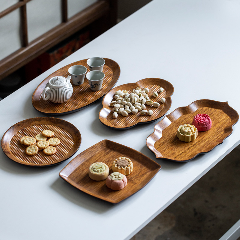 重竹干泡茶盘家用竹制小茶海陶瓷小型托盘简约干泡盘圆形果盘茶台