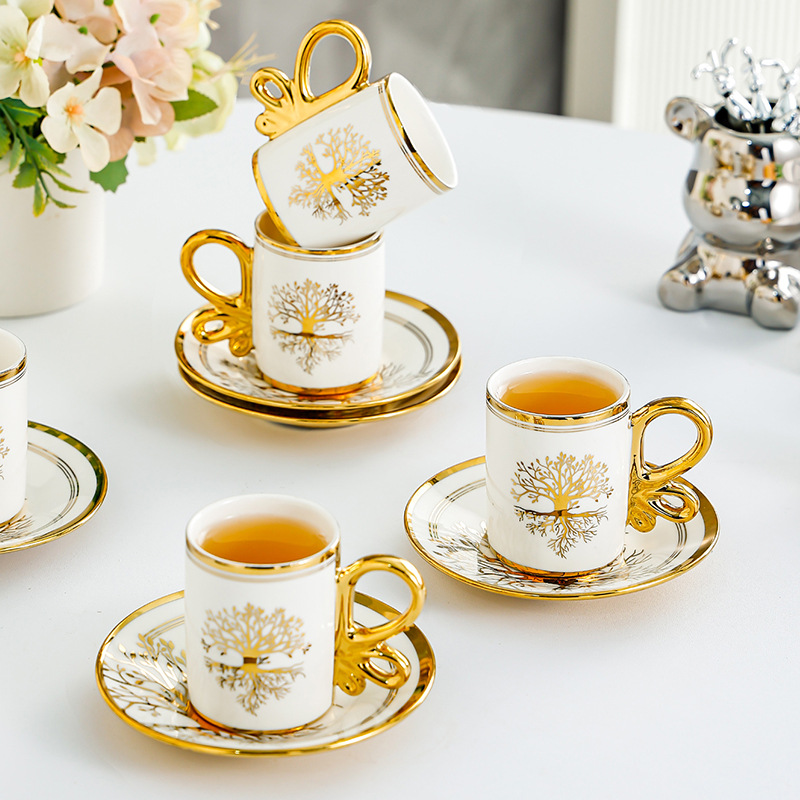 欧式陶瓷咖啡杯碟套装高档轻奢小奢华下午茶具简约精致杯子办公室