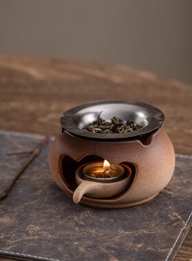禅意香薰小火炉家用室内提香烤茶炉粗陶烘烤炉雪松橘子皮扩香熏炉