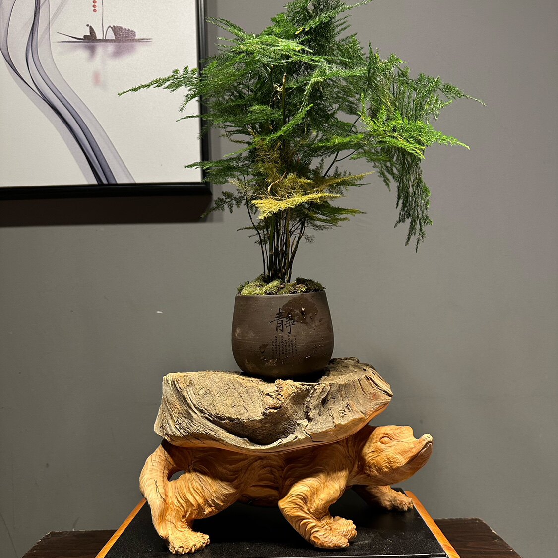 太行崖柏陈化大坨料贺寿万寿无疆花架茶空间办公室木根雕摆件送礼