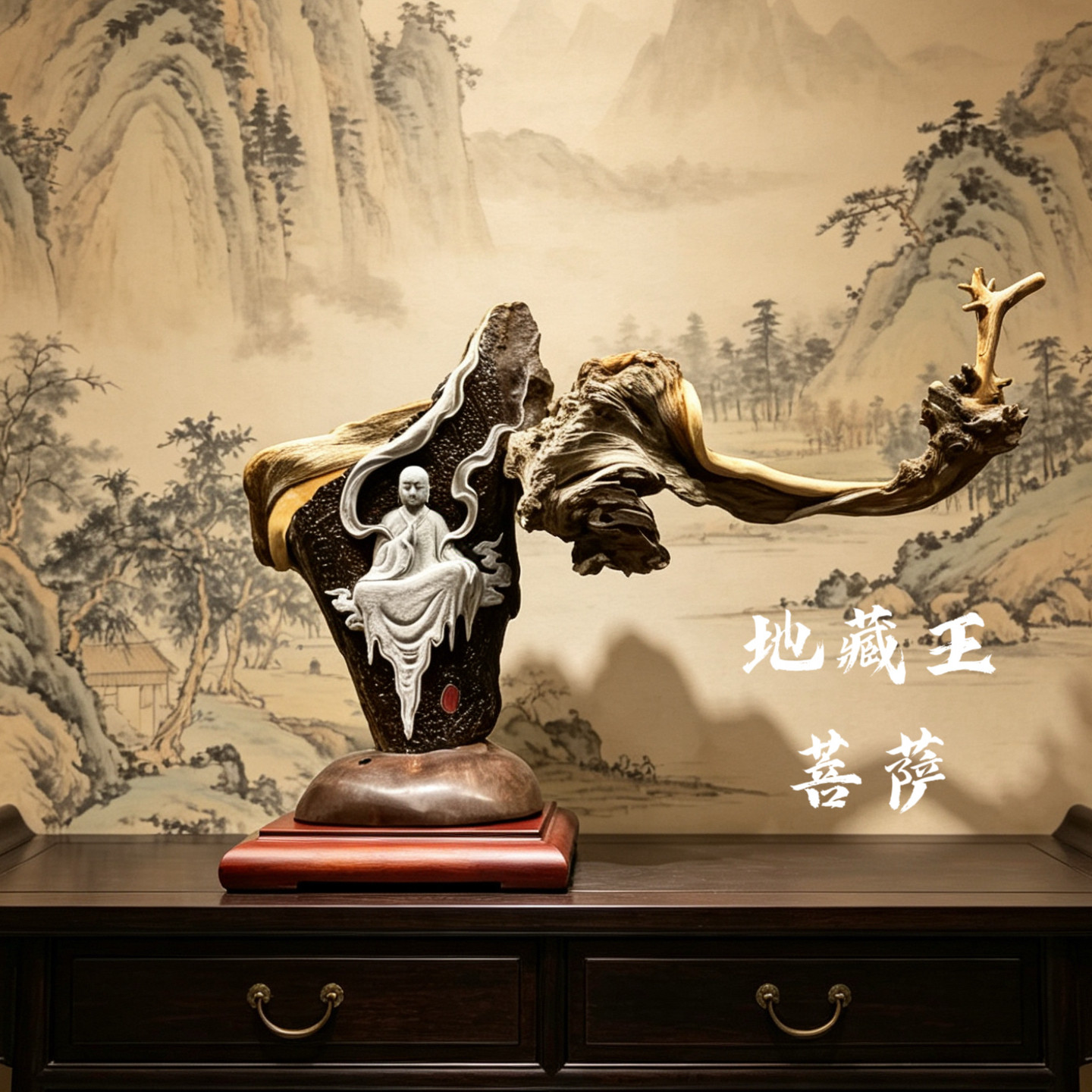 太行崖柏天然造型飞龙在天象形禅意境达摩关公观音佛像木根雕摆件