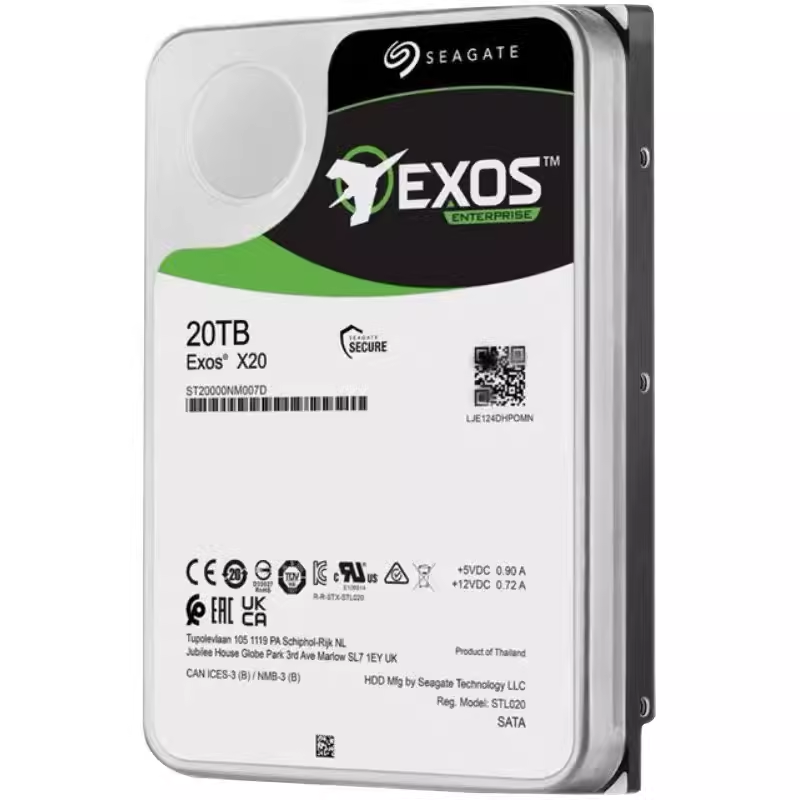 全新 EXOS X20 ST20000NM007D 氦气20TB 20T银河机械硬盘SATA垂直