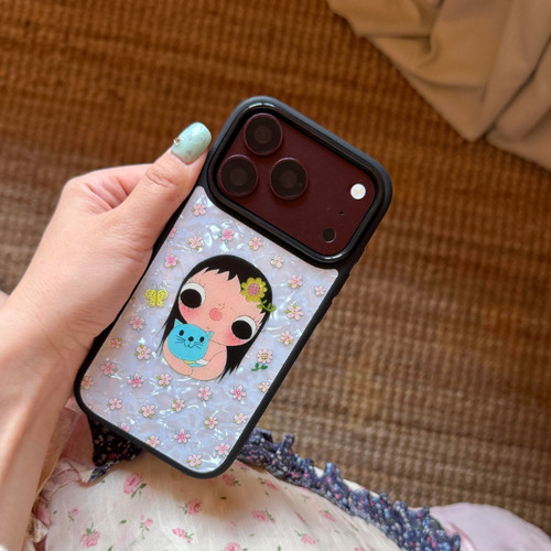 黑边贝壳纹花花小玉适用苹果iPhone18promax手机壳17pro小米17Pro新款华为mate80P70荣耀oppo爆款S60保护套