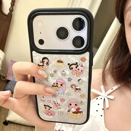 贝壳纹甜品小玉黑边壳适用苹果iPhone18promax手机壳17pro小米17Pro新款华为mate80P70荣耀oppo爆款S60保护套