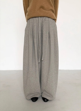 爱与南希十三行2025秋抽绳宽松保暖老钱松弛感羊毛休闲裤女03149