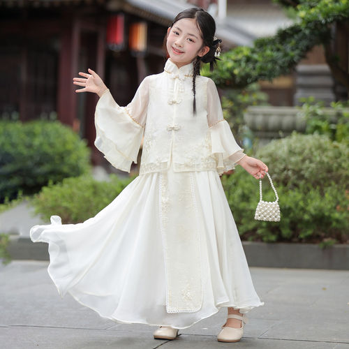 女童新中式汉服套装2026新款儿童古风唐装秋款小女孩国风古装秋装