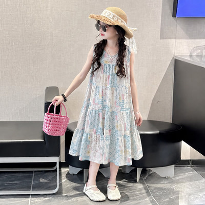 女童韩国无袖森系碎花连衣裙2026夏季新款儿童度假风时尚背心裙子