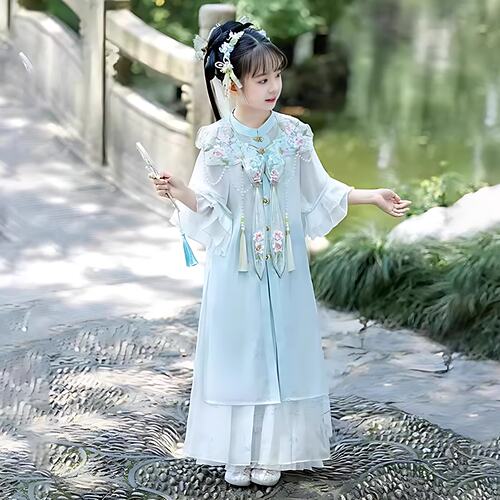 女童汉服新款明制国风套装2026秋季新款女孩超仙古装古风薄款汉服