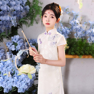 女童2026夏季新款新中式改良旗袍公主风立领高级感国风汉服连衣裙