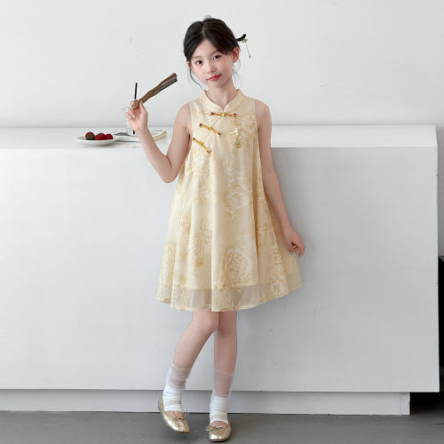 女童国风汉服裙子民族风服装2026夏季女孩童装时髦儿童中式连衣裙