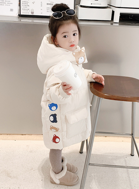 NEXT LONG女童羽绒服中长款休闲风宝宝儿童加厚亲肤小童保暖外套