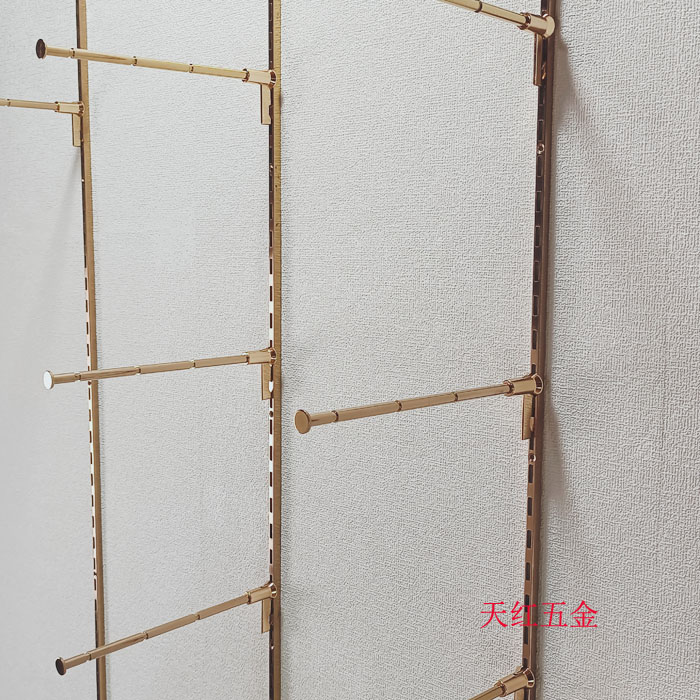 内衣店装修配件文胸挂衣架上墙玫瑰金卡立柱内衣挂杆内衣货柜挂钩