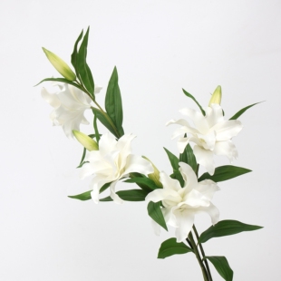 PU香水百合花重瓣仿真花兰花手感保湿花婚庆家居酒店软装插花艺