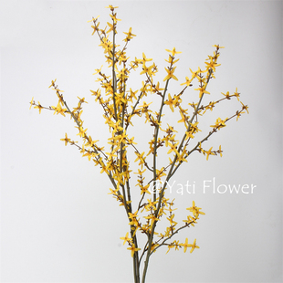 黄色迎春花寸寸金仿真花 年花装饰假花家居客厅花瓶插花摄影花艺