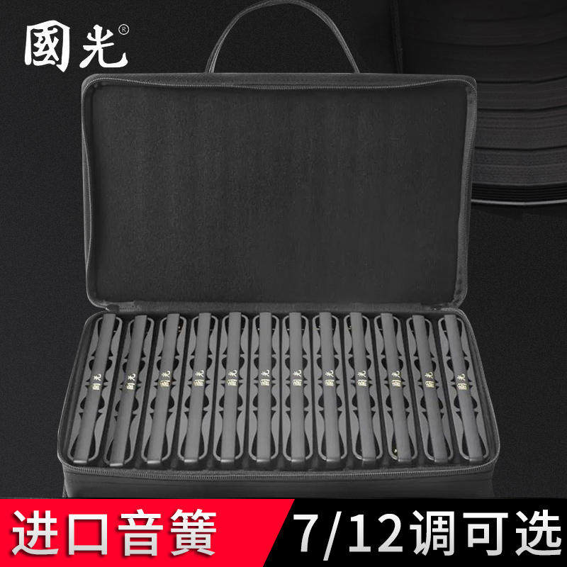 正品国光24孔复音口琴7调 12大调套装全套学生成人专业演奏级乐器