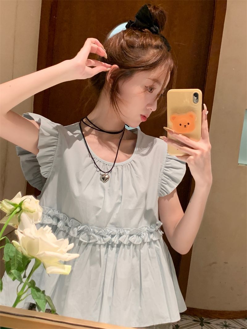 宽松微胖遮肚子减龄洋气衬衫