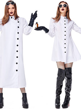 万圣节女医生护士cosplay服装职业角色扮演服欧美科学家白色大褂