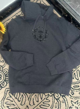 蘑菇英国代 大哥 灰色重工刺绣连帽卫衣 50码胸围120