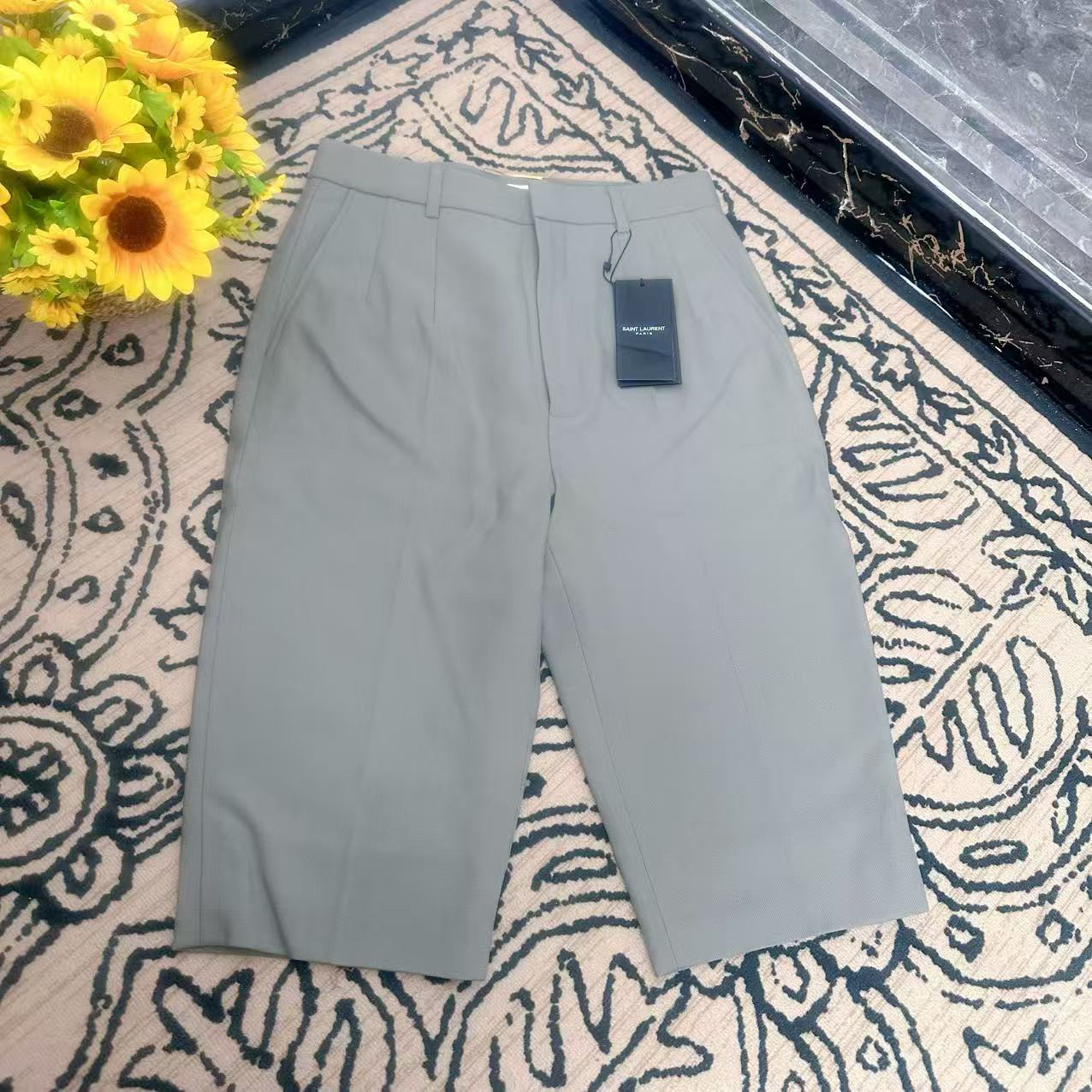 蘑菇英国代 灰色高腰中裤 FR38码腰围72