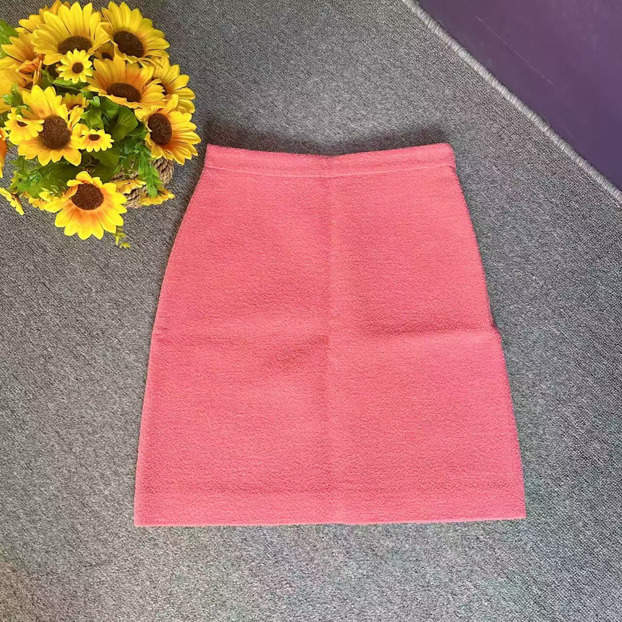 蘑菇英国代 豆沙粉色羊毛半身裙 40码腰围70臀围