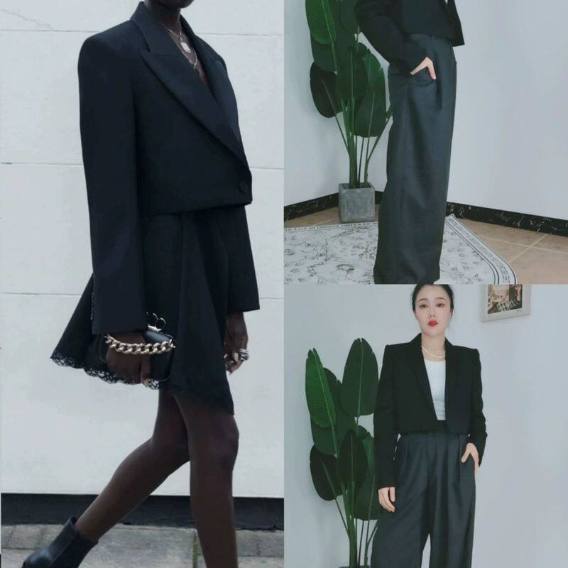 蘑菇英国代购 黑色 短款外套40码胸围100肩39