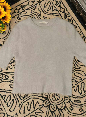 蘑菇英国代购 TYZHURA  特价 经典灰色拉绒中袖羊绒衫S码胸围92