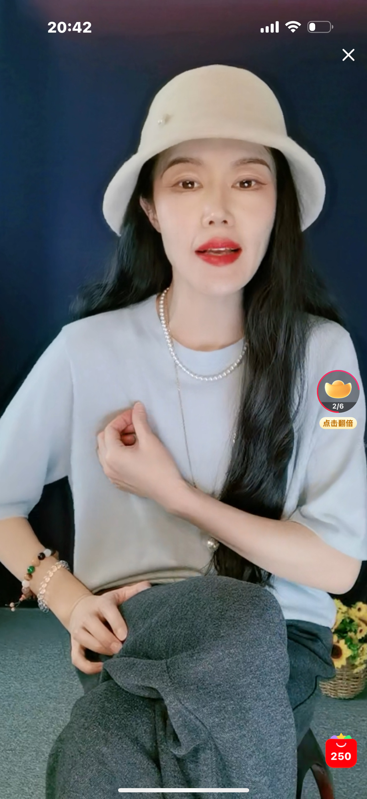 蘑菇英国代 TYZHURA 雾霾蓝色中袖羊绒针织衫