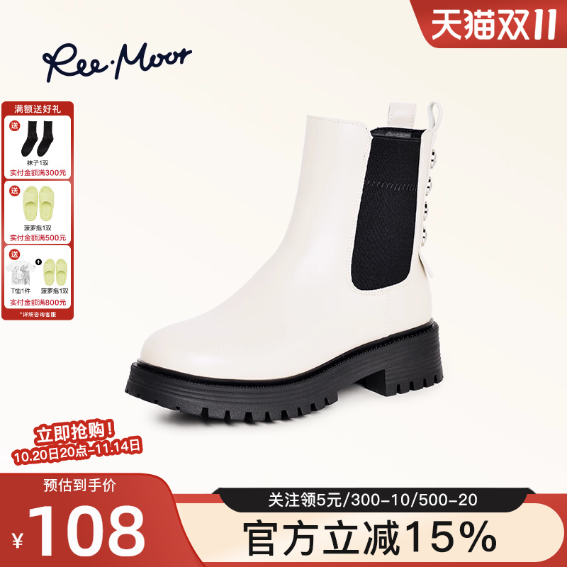 睿慕靴子粗跟靴子REEMOOR