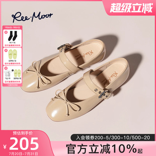 女 REEMOOR睿慕2025秋季 新款 蝴蝶结复古针扣腕带低跟玛丽珍鞋 单鞋