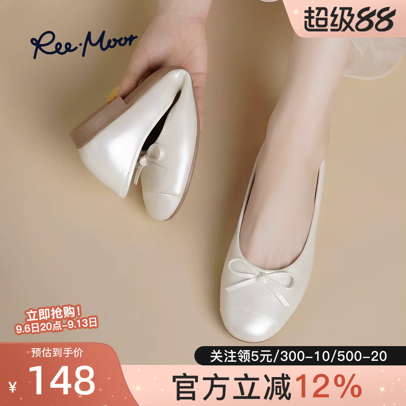 reemoor小香风蝴蝶结平底单鞋图片