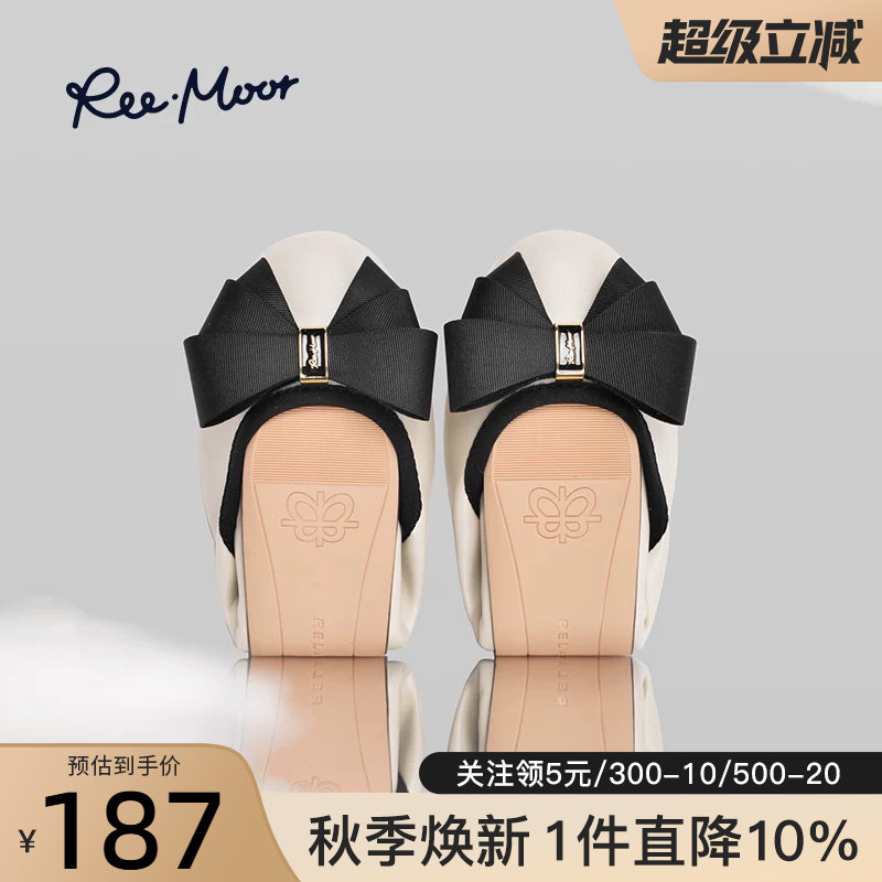 reemoor经典蝴蝶结浅口平底蛋卷单鞋2026年新款睿慕