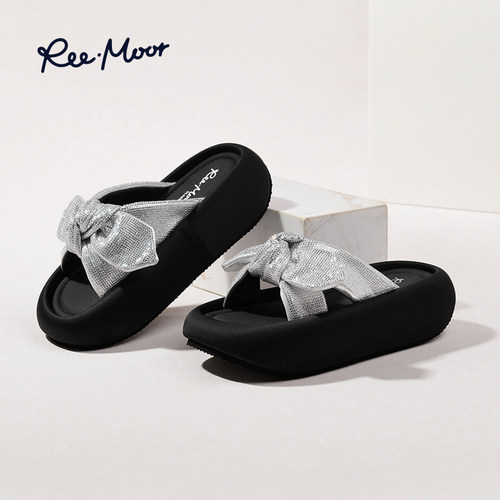 REEMOOR蝴蝶结一字拖鞋