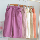 女童阔腿裤 中大童长裤 纯棉舒适薄款 子洋气童装 初夏裤 儿童直通裤