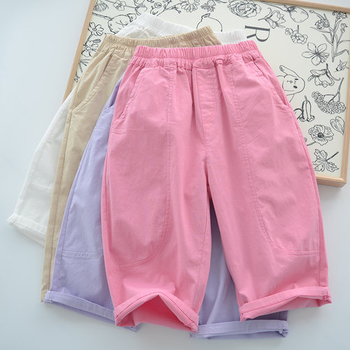 夏季薄款纯棉舒适九分裤